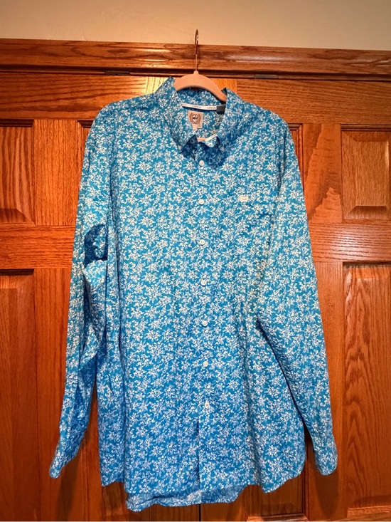 Cinch Other - Cinch Men's Turquoise Blue Floral Button-Down Shirt